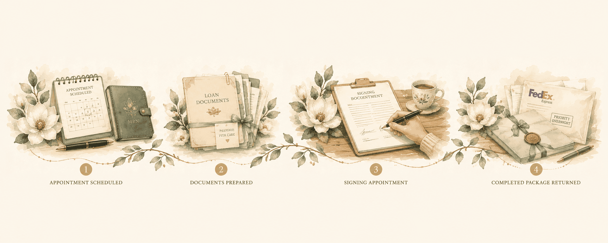 Loan signing process illustrated for a loan signing agent in Charleston SC.